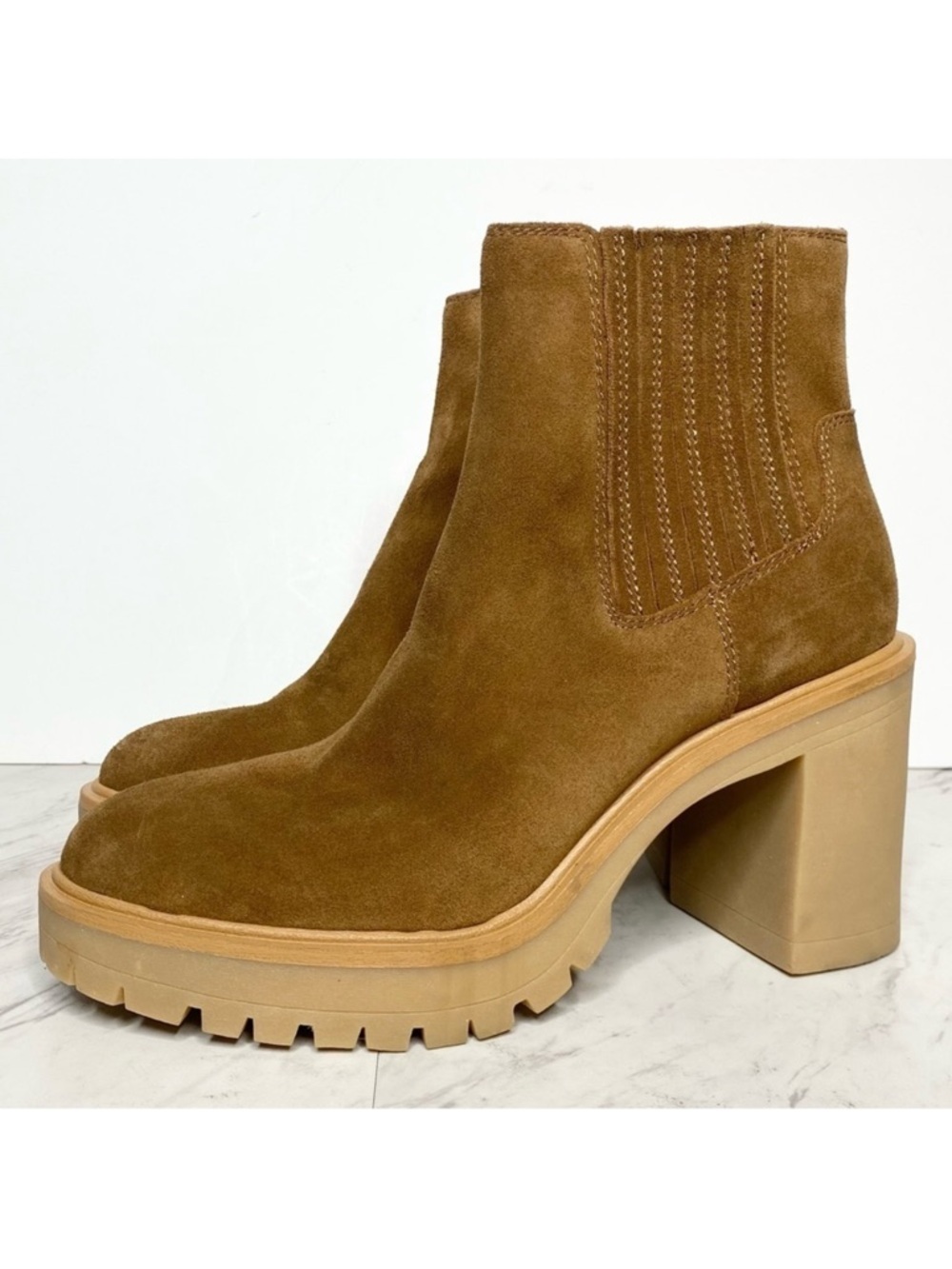 Dolce Vita Caster Brown Suede Lug Sole Bootie 10